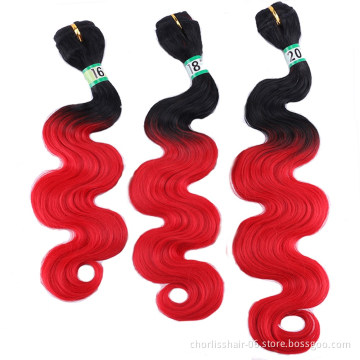 Wholesale Natural ombre Body Wave Hair Bundles Black Curly Weave Wavy Synthetic Hair Extensions For Women Hair Bundles
